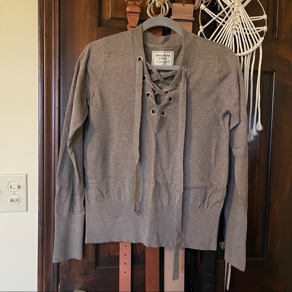 Abercrombie lace up sweater